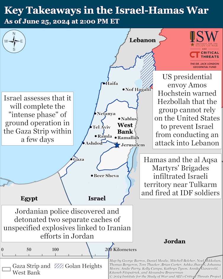 The state of the war in Gaza according to the Institute for the Study of War