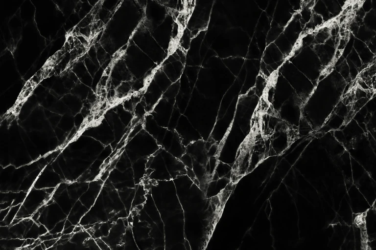 Black marble with white veining
