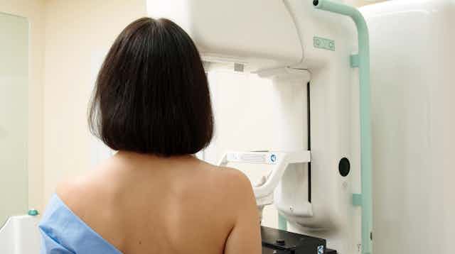 Women having mammogram