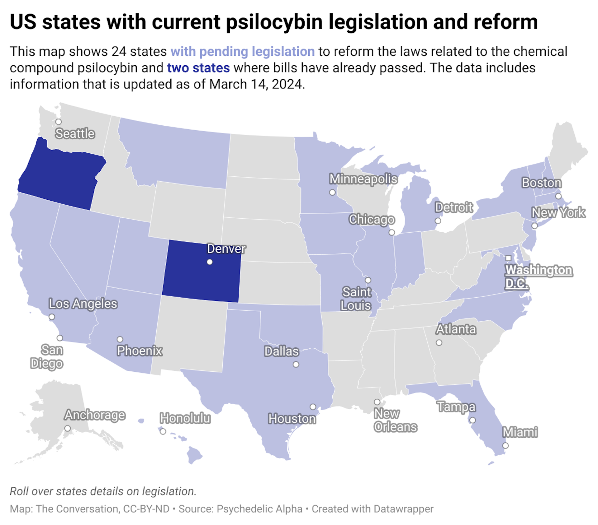 A map of the United States with each state color-coded according to the number of lead water service lines. The Great Lakes states, Florida and the Northeast have some of the highest numbers of lead service lines, according to EPA estimates from 2023.