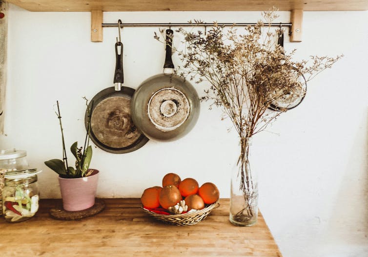 Rustic timber kitchen benchtop