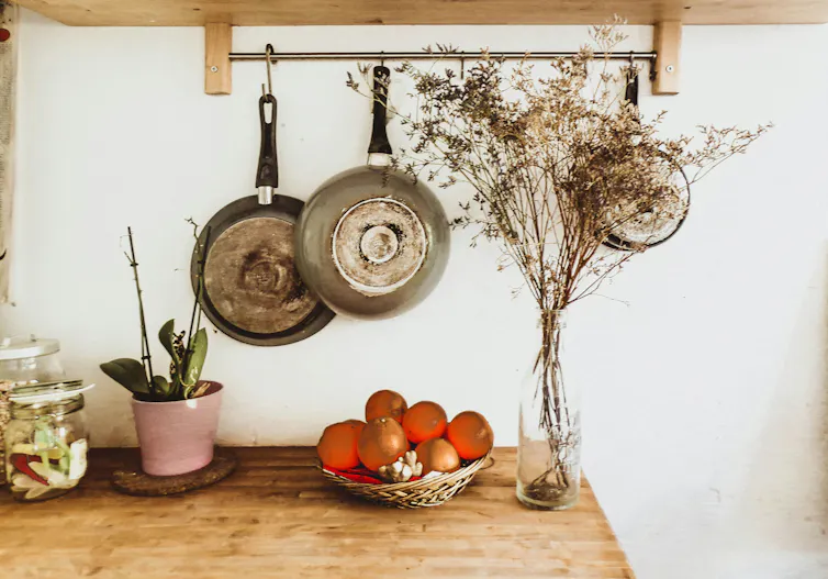 Rustic timber kitchen benchtop