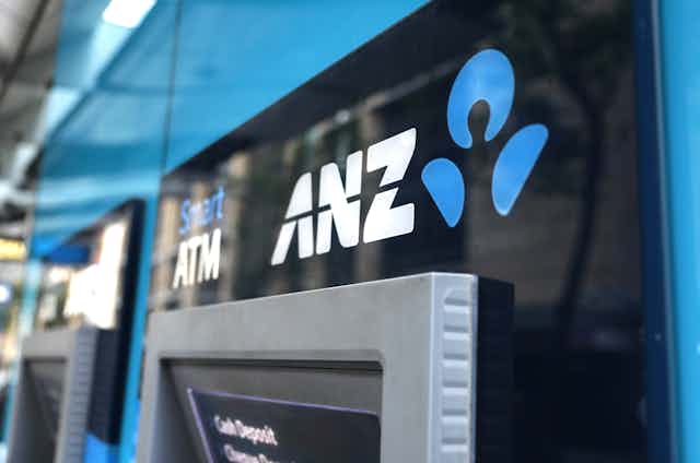 Close-up of an ANZ bank ATM