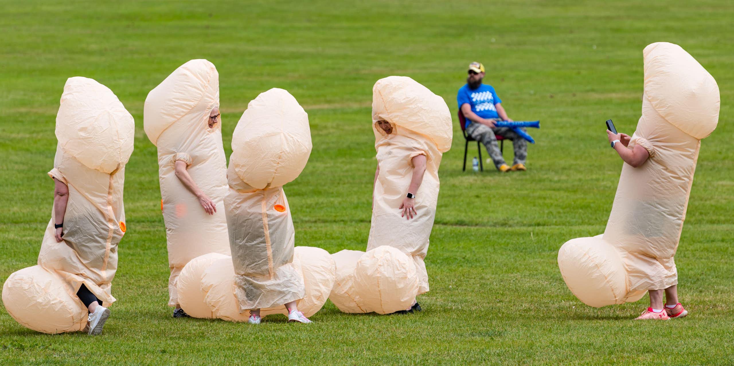 People dressed in penis costumes for a cancer fundraised in Scotland