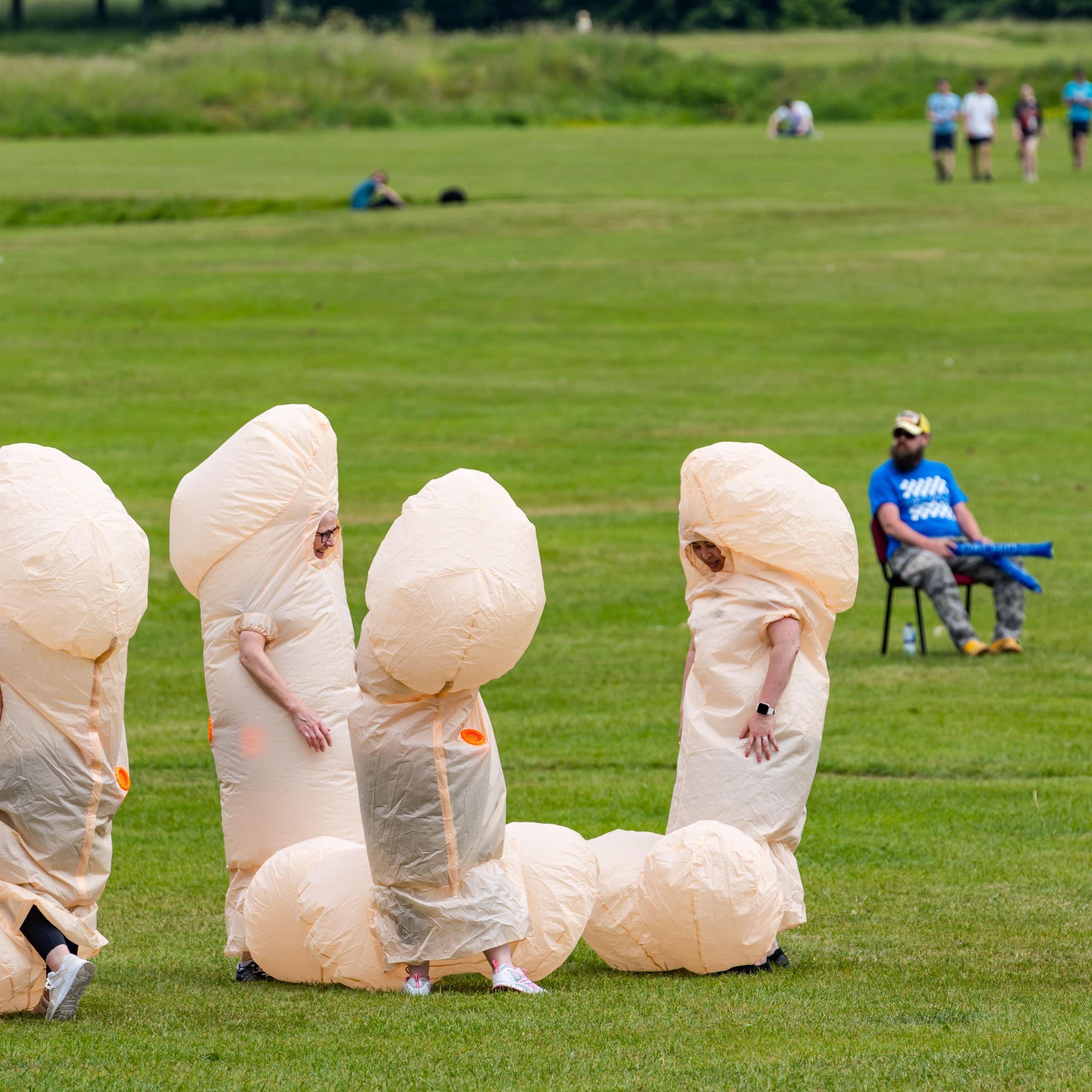 People dressed in penis costumes for a cancer fundraised in Scotland