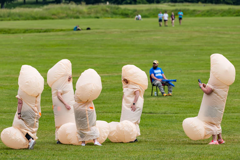 People dressed in penis costumes for a cancer fundraised in Scotland