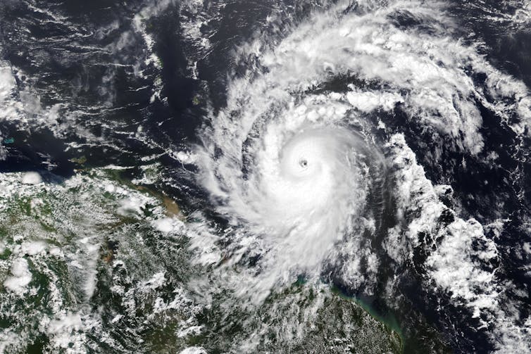 Un huracán visto desde el espacio