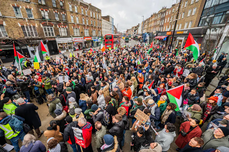 Crowd of protesters