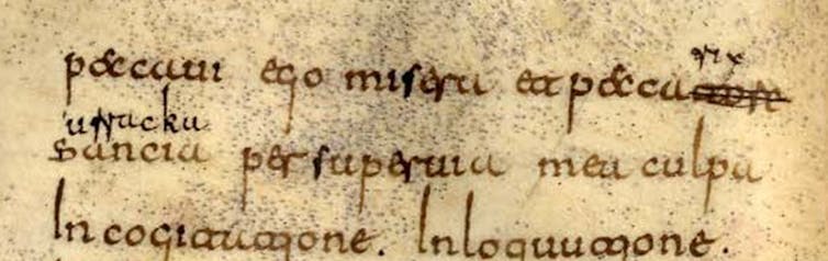 Confessio de la reina Sancha reescrita con el nombre de la infanta Urraca en el _Liber Canticorum et Horarum_, 1059.
