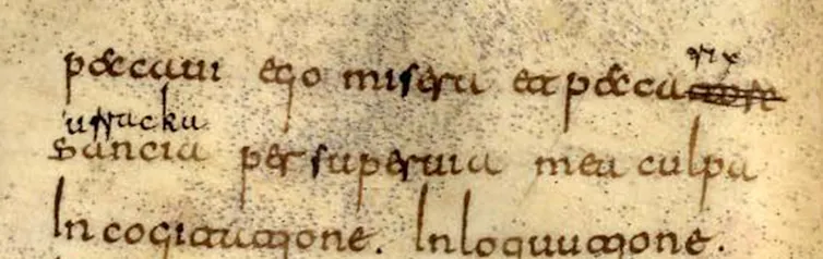 Confessio de la reina Sancha reescrita con el nombre de la infanta Urraca en el _Liber Canticorum et Horarum_, 1059.