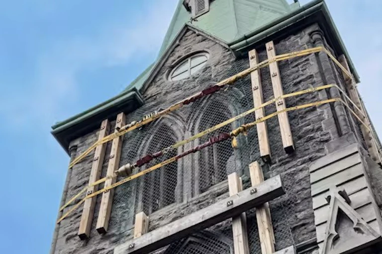 Close-up of a church tower