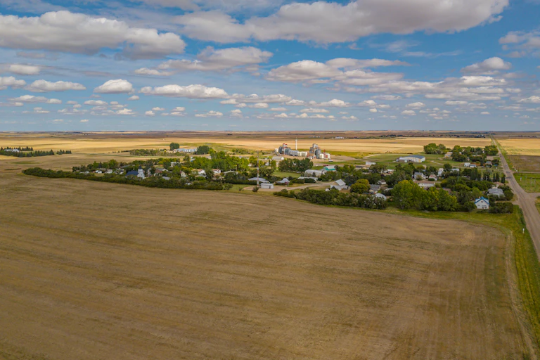 aerial photograph of farmland