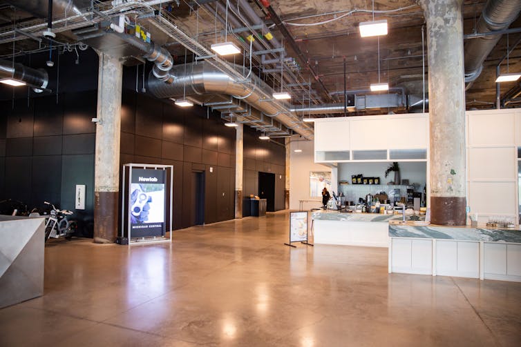 Open industrial office space.