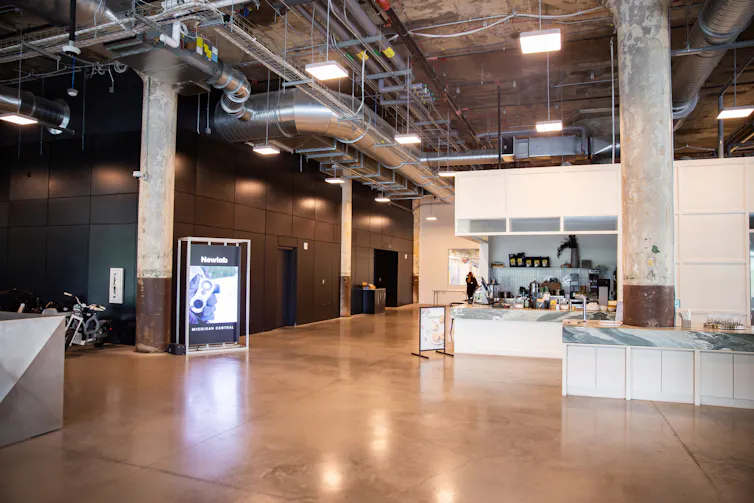 Open industrial office space.