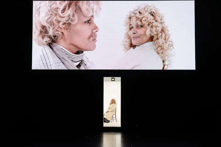 Two projected faces.