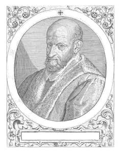 A black and white portrait of Mercuriale.