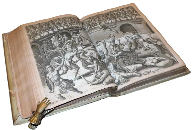 A picture of a large, open book.
