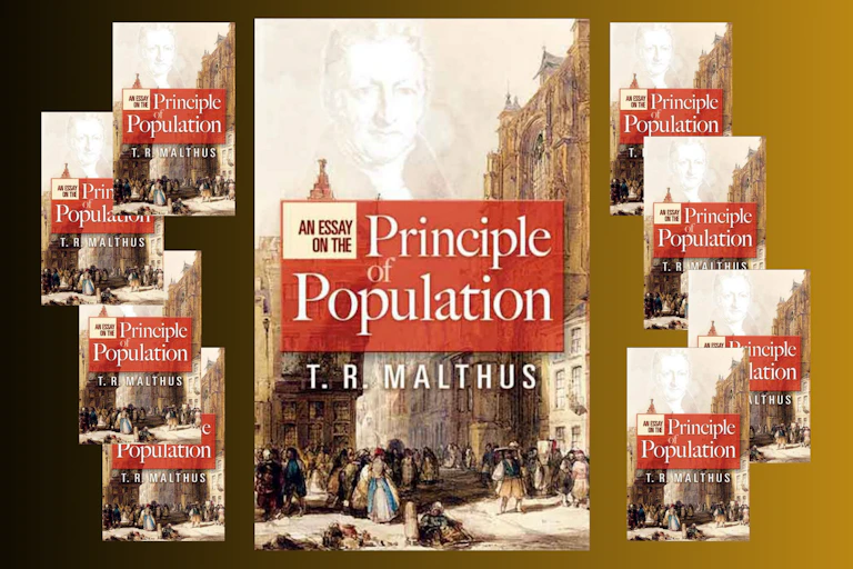 Design based on the cover of An Essay on the Principle of Population by Thomas Robert Malthus
