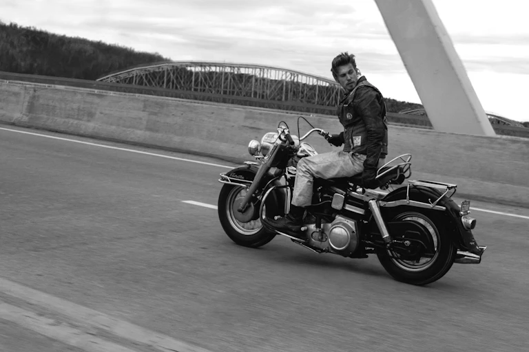 Benny riding his bike.