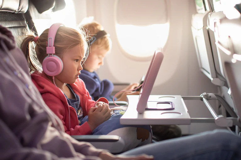 Children on a plane