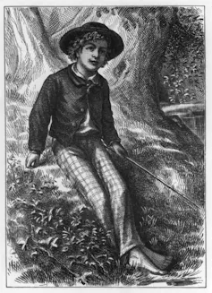 Frontispice des Aventures de Tom Sawyer, en 1876