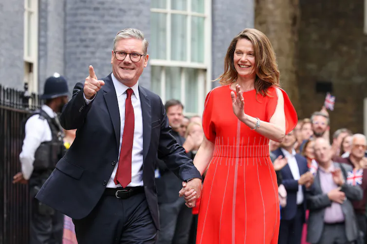 Keir Starmer and Victoria Starmer in Downing Street.