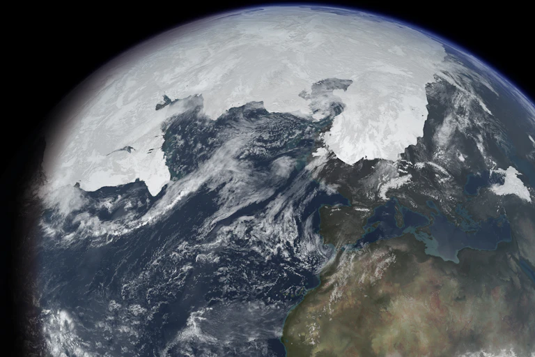 Artists impression of ice age Earth