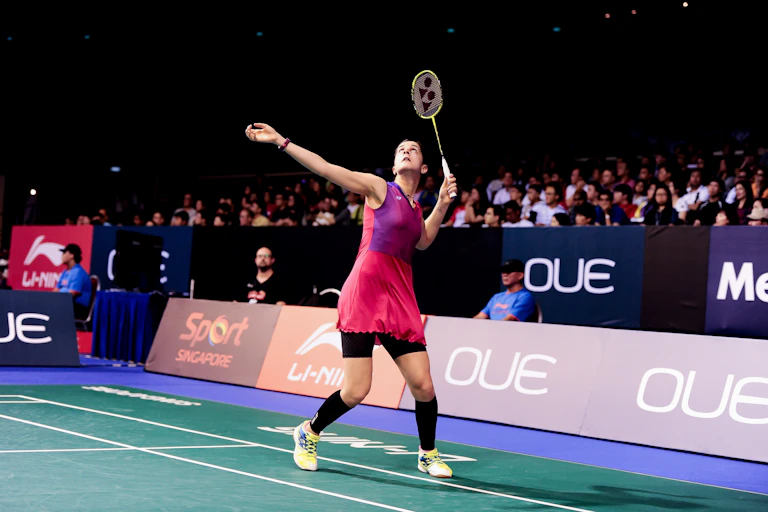 Carolina Marín (España) contra Akane Yamaguchi (Japón) en los cuartos de final de la OUE Singapur 2016.