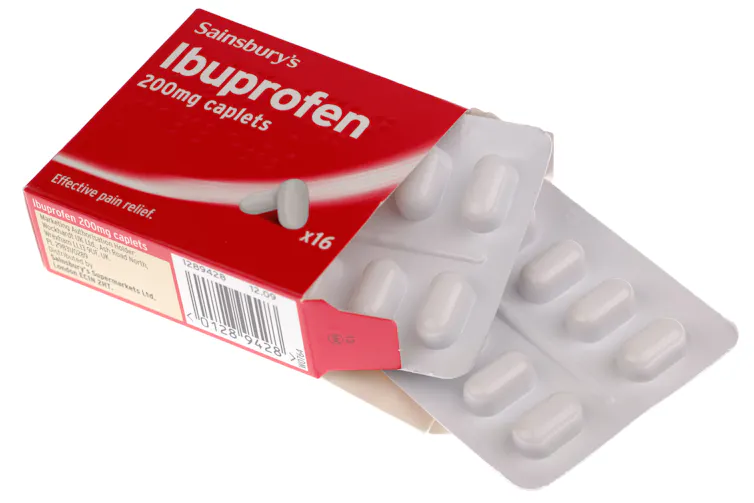 A box of supermarket-brand ibuprofen.