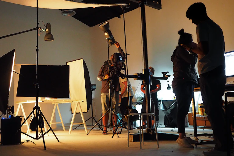 People on a film set.