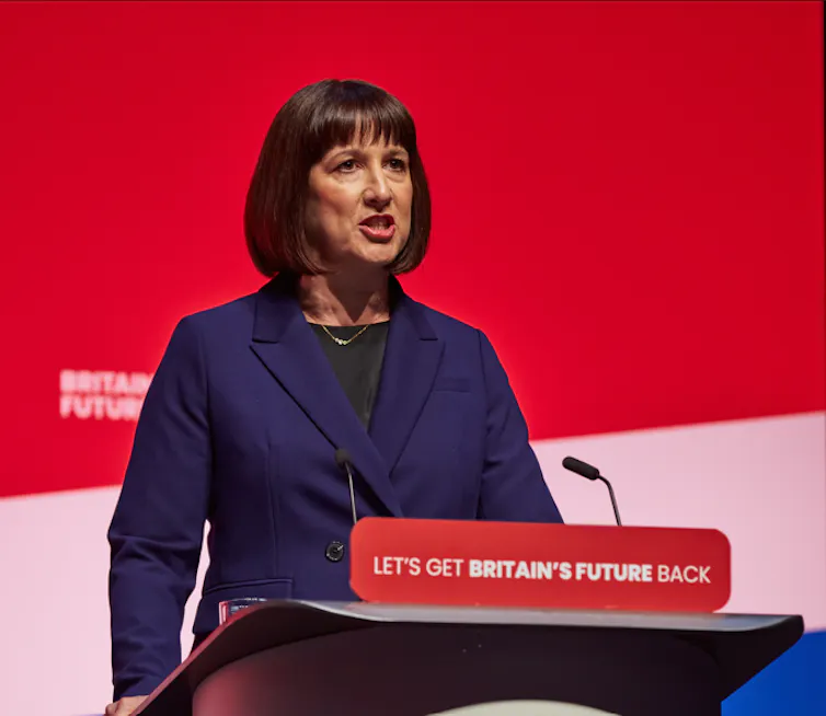 Chancellor Rachel Reeves making a speech