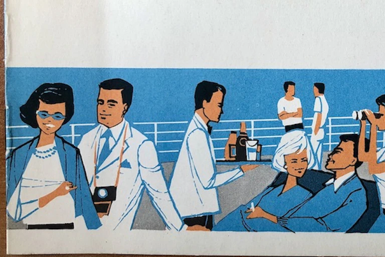 Publicité Papier - Croisières PAQUET, navire MERMOZ, les Caraïbes de 1981 Publicité Papier - Croisières PAQUET, navire MERMOZ, les Caraïbes de 1981