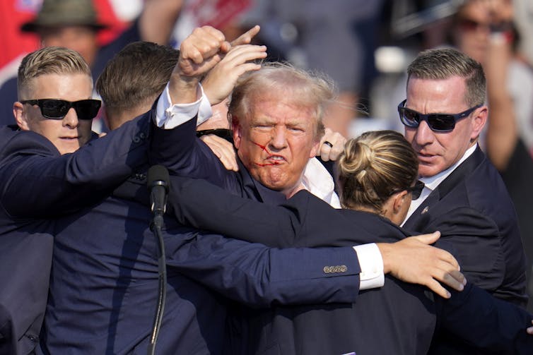 Donald Trump raised fist