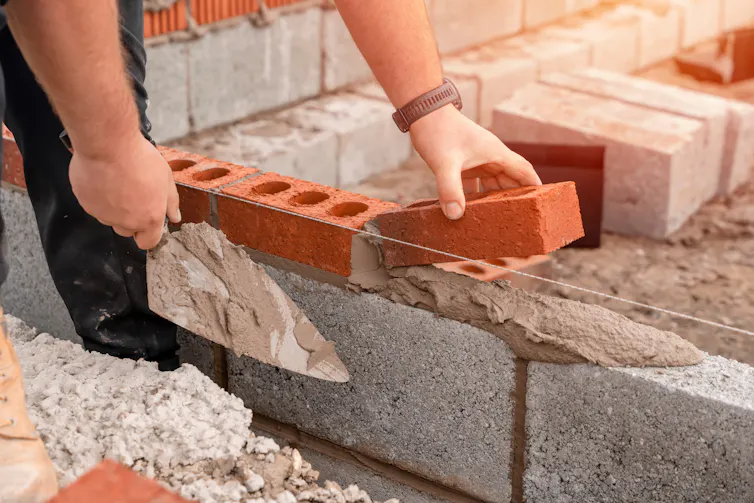 Laying bricks