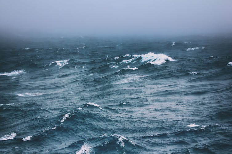 rough open seas