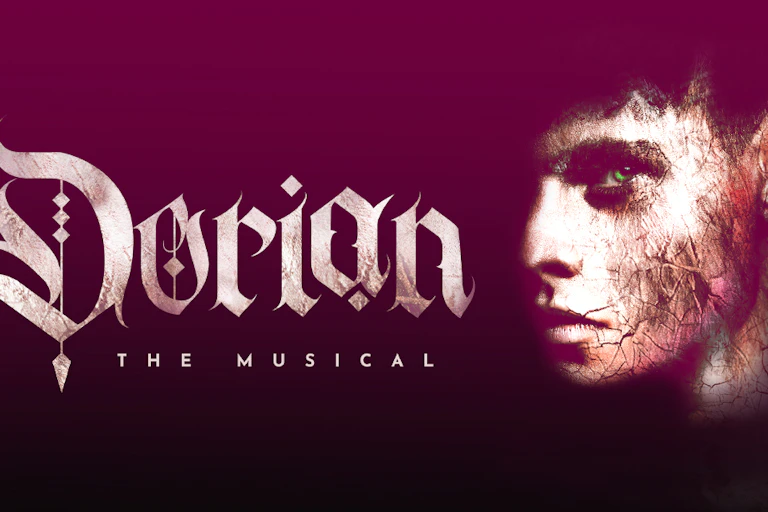 Dorian The Musical graphic with boy with face cracking