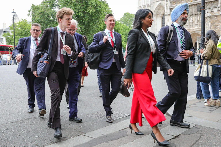 Group of people walking outside