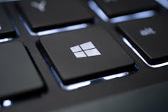 closeup of Windows key on a keyboard