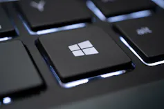 closeup of Windows key on a keyboard
