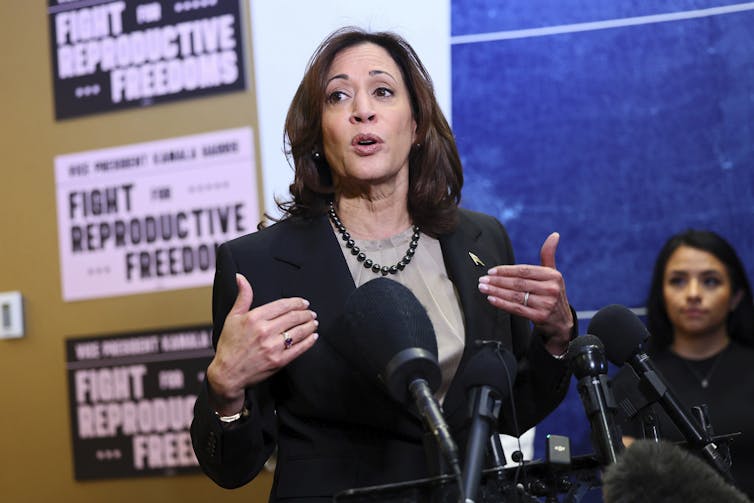 Kamala Harris at a Planned Parenthood.