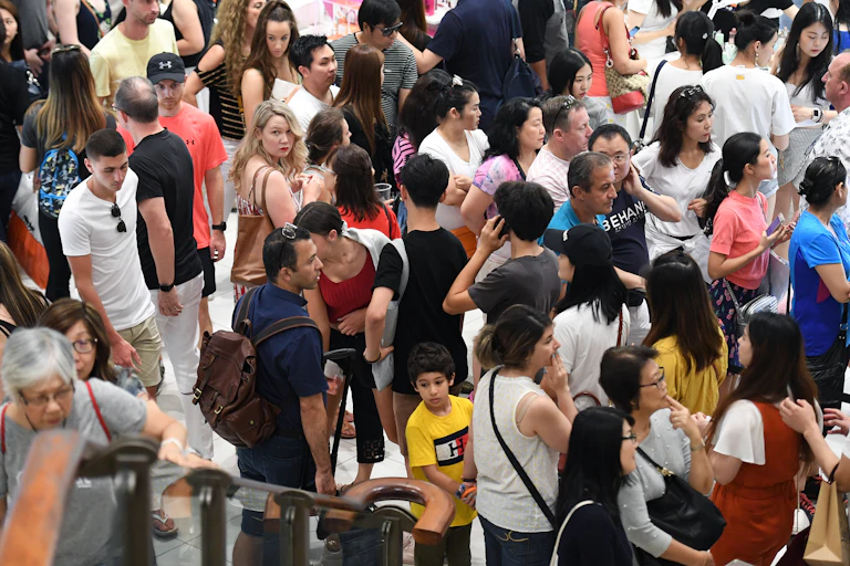 A crowd of people