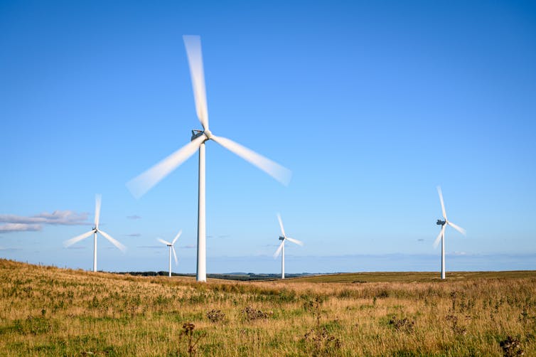 An onshore wind farm.