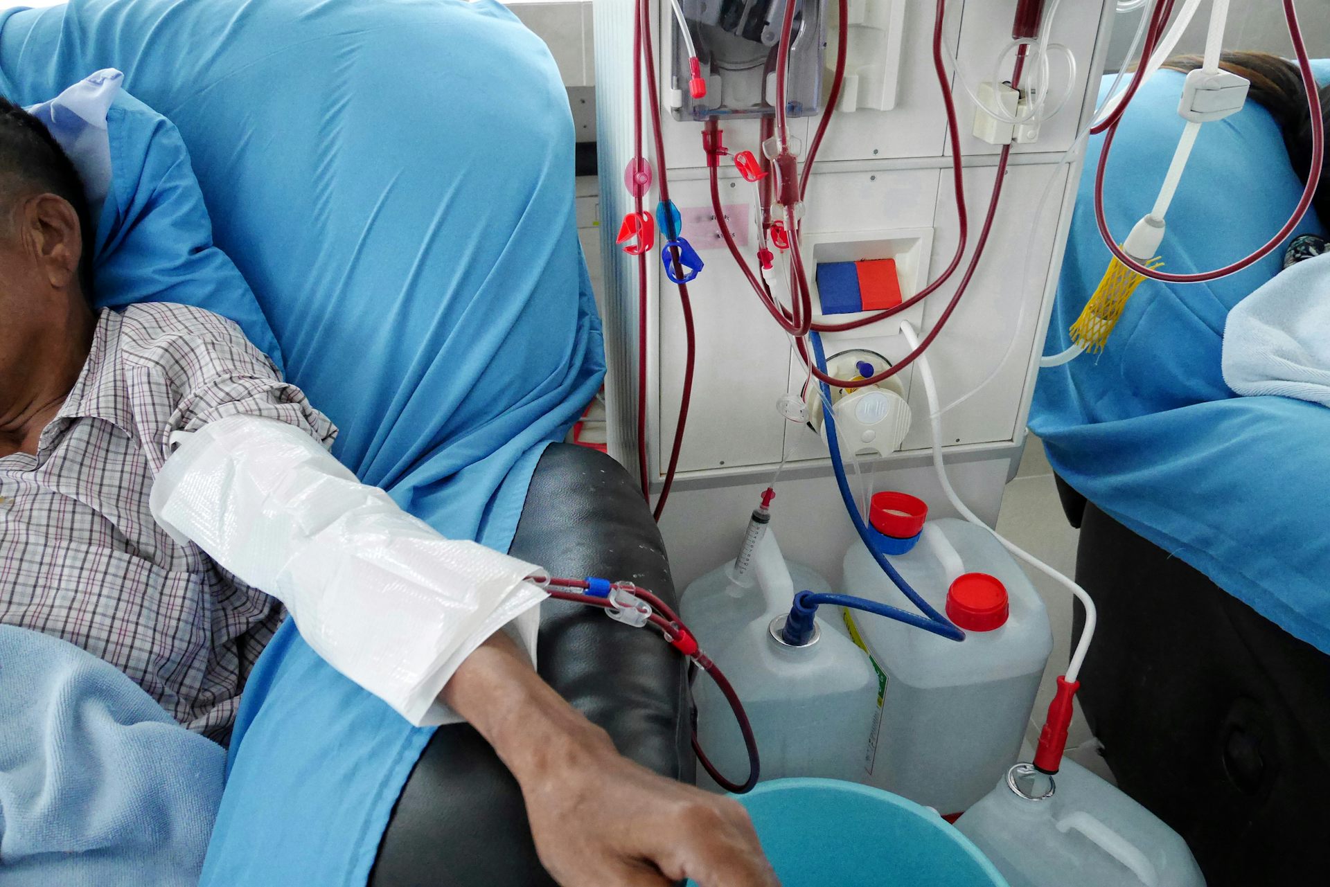 Man receives dialysis