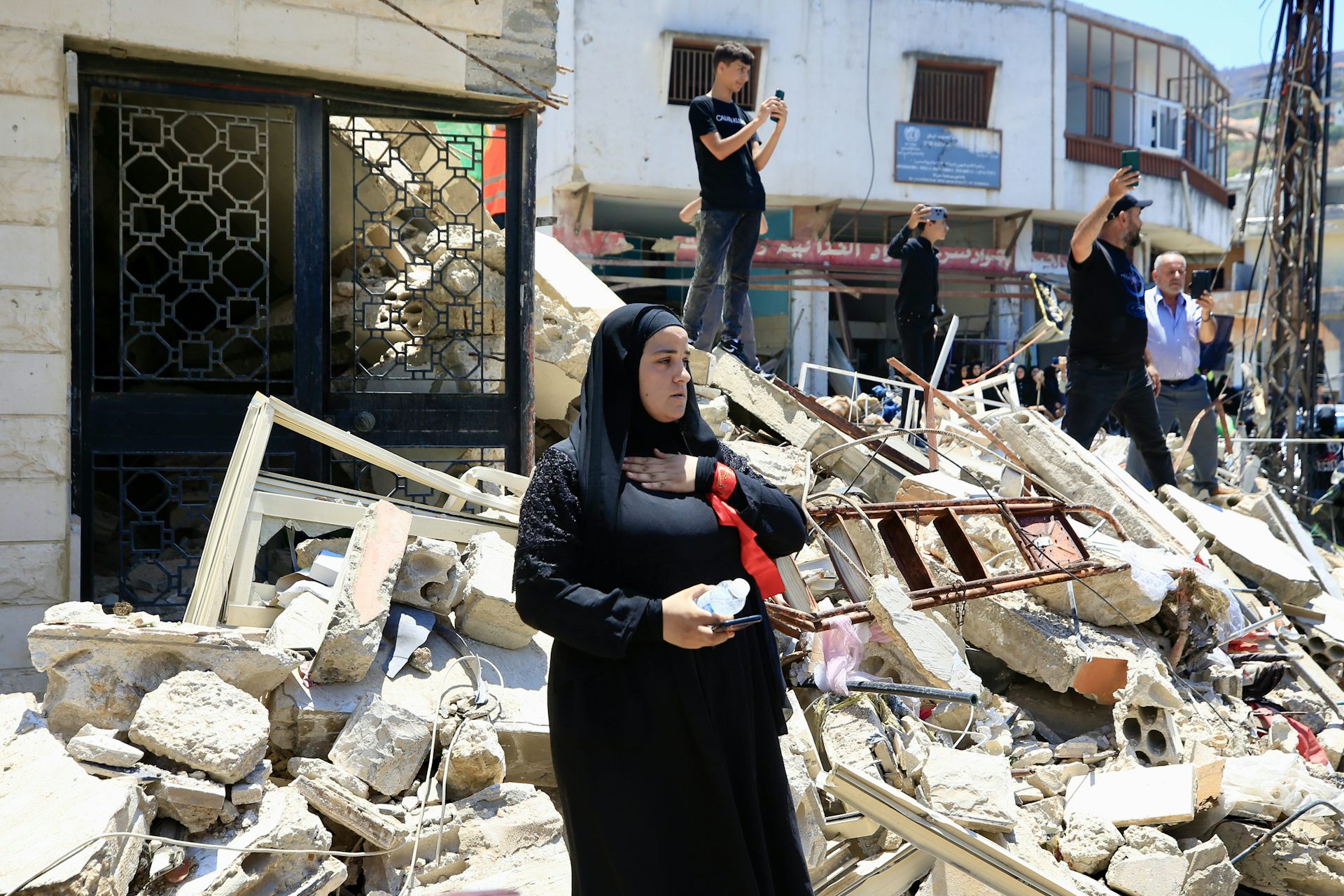 Damaged buildings in southern Lebanon.