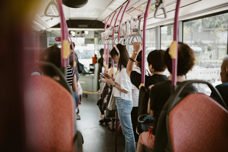 Passengers on a bus