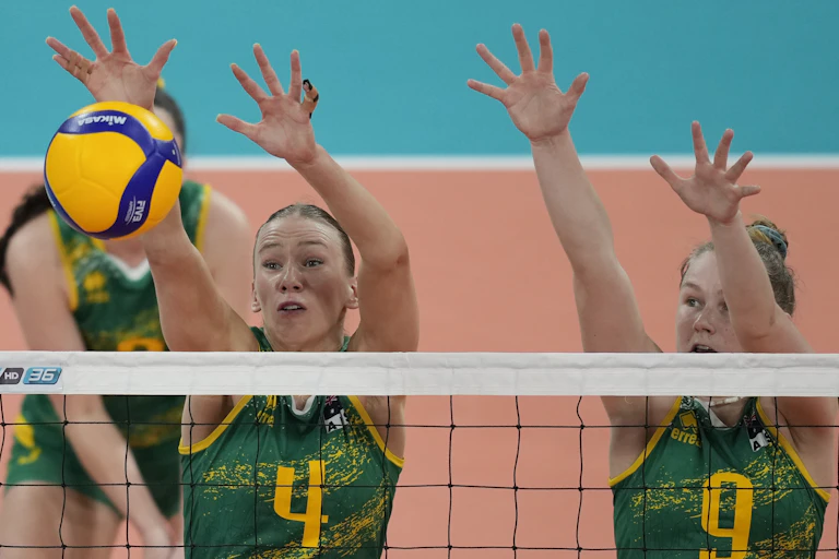 Australian women's volleyball team in action