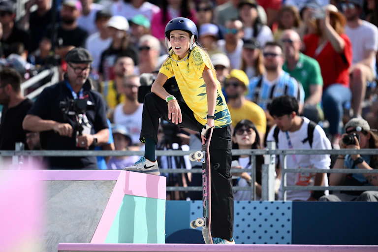 Australian skateboarder Chloe Covell competes in Paris