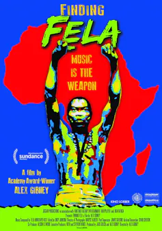 A film poster with a graphic of a shirtless man, both fists in the air.