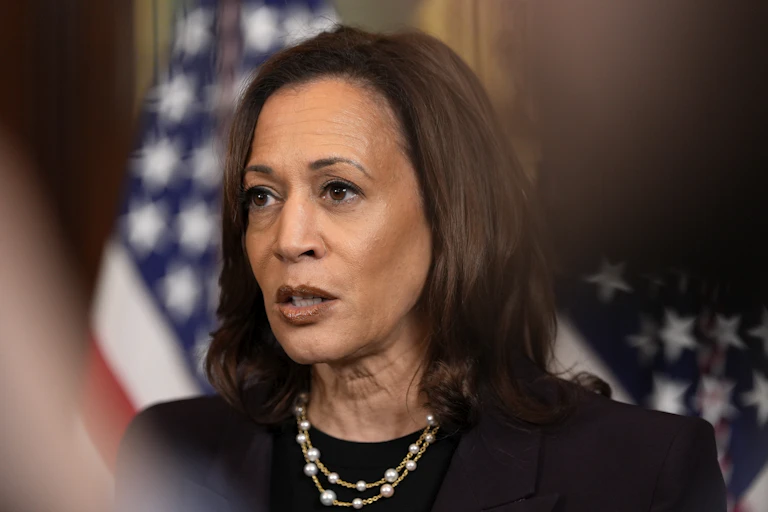 A head shot of Kamala Harris.