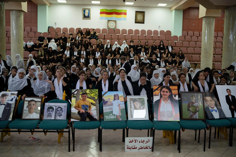 A memorial service for the 12 Golani Druze children who were killed in the July 27 attack.